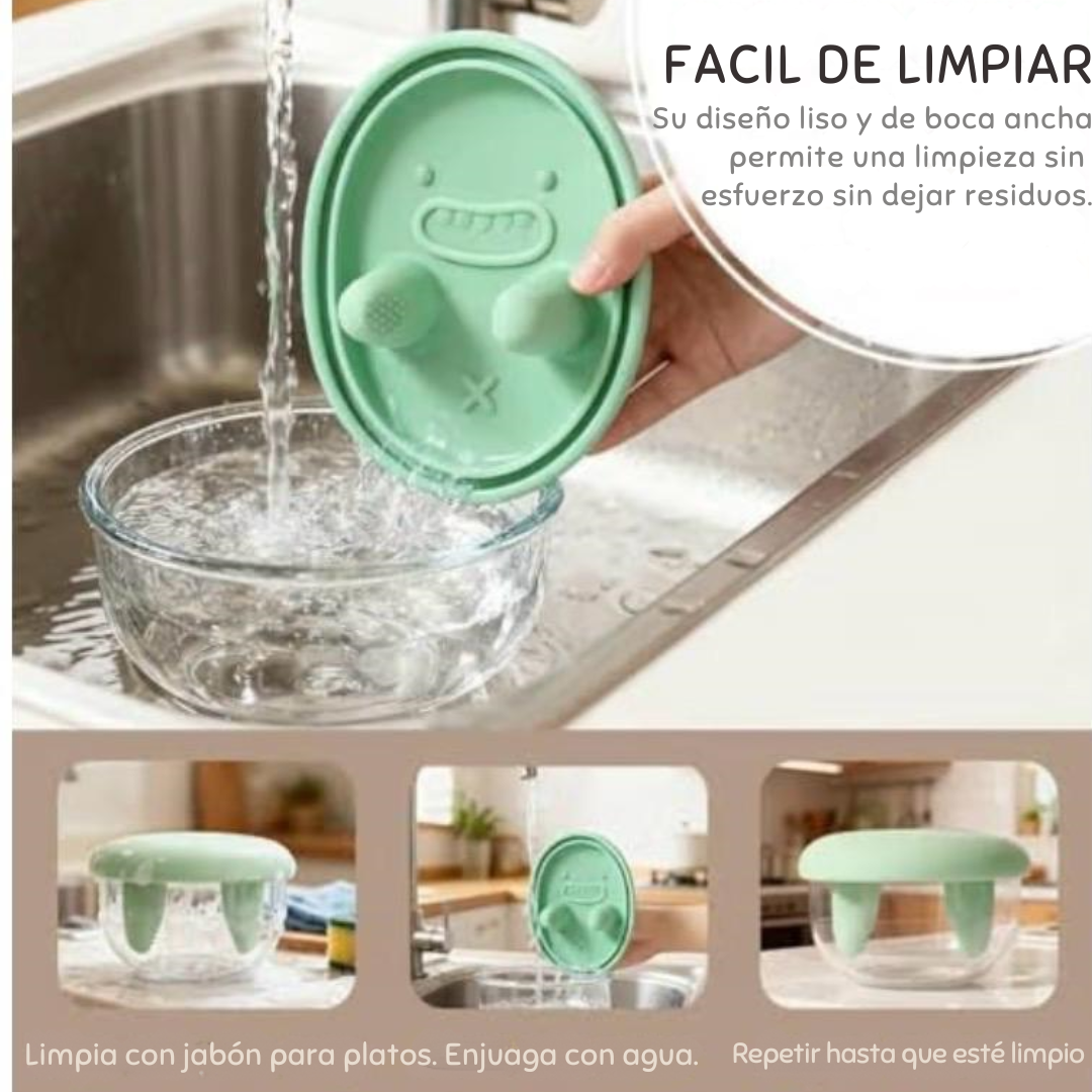 Fiambrera higiènica con tapa de silicona