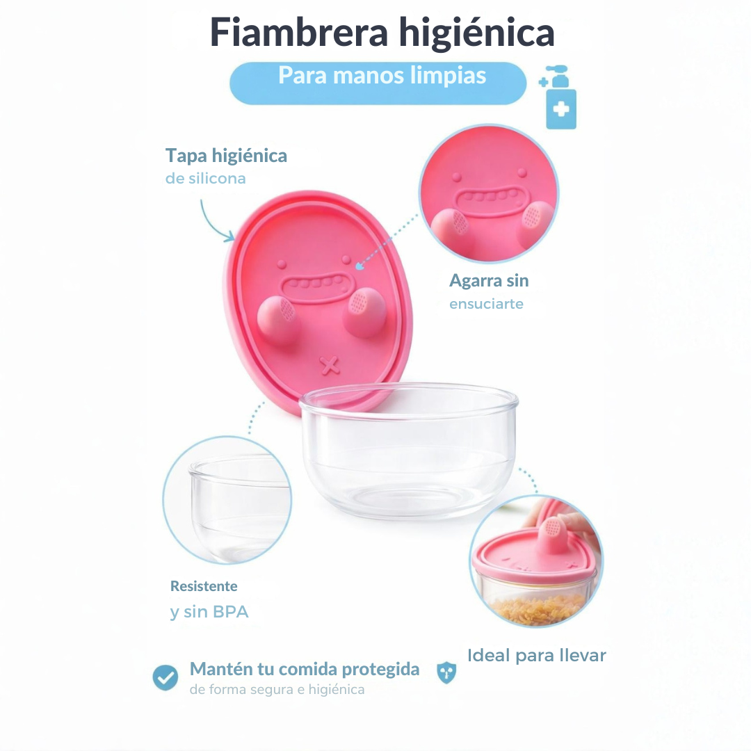 Fiambrera higiènica con tapa de silicona